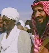 Osama bin Laden and Hassan al-Turabi in Sudan in the early 1990s.